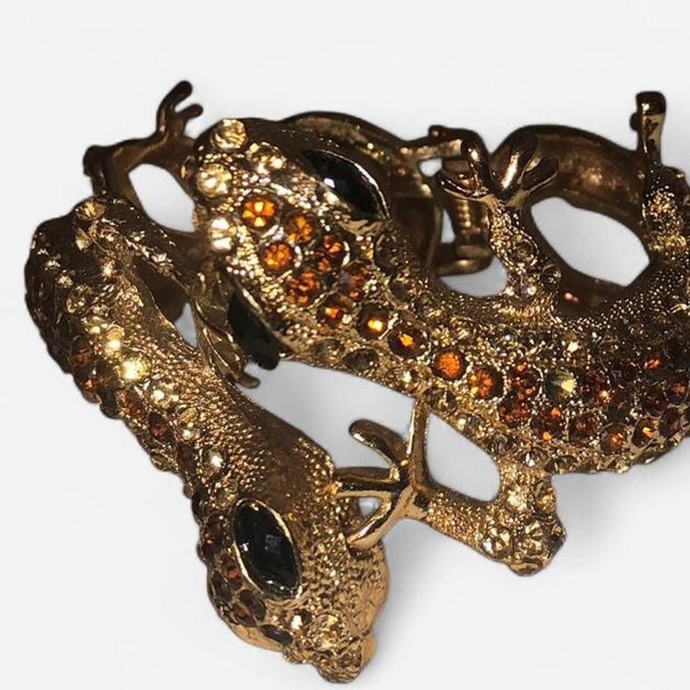 Gold and Amber Gecko Reptile Bracelet